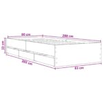 vidaXL Rám postele so skladom Dymový dub 80 x 200 cm Kompozitné drevo – Obrázok 9