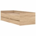 vidaXL Rám postele so skladom Dub sonoma 80 x 200 cm Kompozitné drevo – Obrázok 3