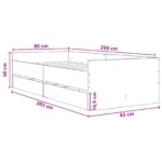 vidaXL Rám postele so skladom Dub sonoma 80 x 200 cm Kompozitné drevo – Obrázok 9