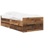 vidaXL Rám postele so skladom Staré drevo 80 x 200 cm Kompozitné drevo