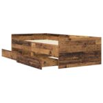 vidaXL Rám postele so skladom Staré drevo 80 x 200 cm Kompozitné drevo – Obrázok 2
