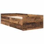vidaXL Rám postele so skladom Staré drevo 80 x 200 cm Kompozitné drevo – Obrázok 3