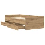 vidaXL Rám postele so skladom Dub artisan 80 x 200 cm Kompozitné drevo – Obrázok 2