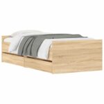 vidaXL Rám postele so skladom Dub sonoma 80 x 200 cm Kompozitné drevo – Obrázok 2