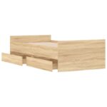 vidaXL Rám postele so skladom Dub sonoma 80 x 200 cm Kompozitné drevo – Obrázok 4