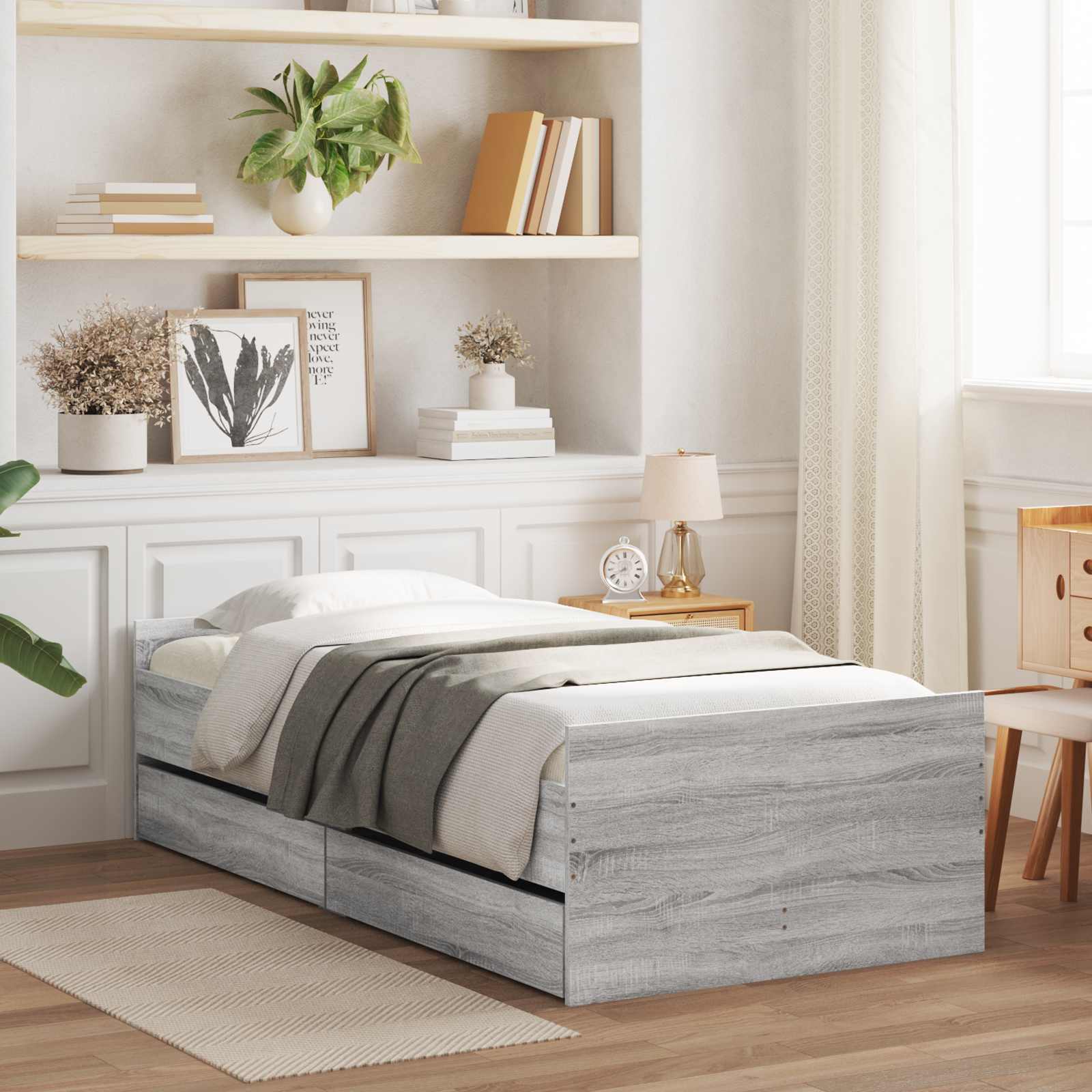 3429626_1.jpg vidaXL Rám postele so skladom Betónovo sivá 80 x 200 cm – Obrázok 1