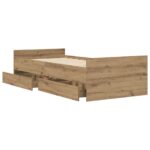 vidaXL Rám postele so skladom Dub artisan 80 x 200 cm Kompozitné drevo – Obrázok 2