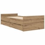 vidaXL Rám postele so skladom Dub artisan 80 x 200 cm Kompozitné drevo – Obrázok 3