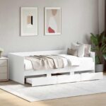 vidaXL Rám postele so skladom Biela 80 x 200 cm Kompozitné drevo