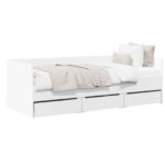 vidaXL Rám postele so skladom Biela 80 x 200 cm Kompozitné drevo – Obrázok 2