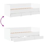 vidaXL Rám postele so skladom Biela 80 x 200 cm Kompozitné drevo – Obrázok 8
