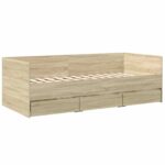 vidaXL Rám postele so skladom Dub sonoma 80 x 200 cm Kompozitné drevo – Obrázok 3