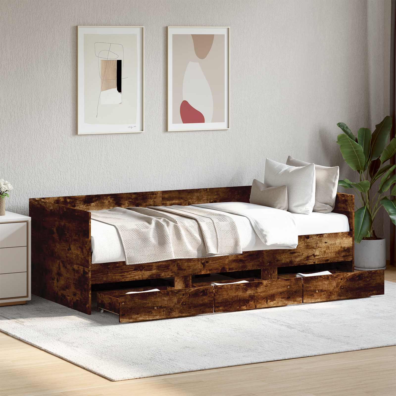 3429631_1.jpg vidaXL Rám postele so skladom Dymový dub 80 x 200 cm Kompozitné drevo – Obrázok 1