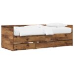 vidaXL Rám postele so skladom Staré drevo 80 x 200 cm Kompozitné drevo