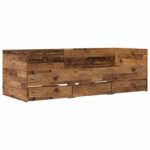 vidaXL Rám postele so skladom Staré drevo 80 x 200 cm Kompozitné drevo – Obrázok 2