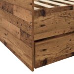 vidaXL Rám postele so skladom Staré drevo 80 x 200 cm Kompozitné drevo – Obrázok 6