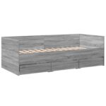 vidaXL Rám postele so skladom Sivý Sonoma 80 x 200 cm Kompozitné drevo – Obrázok 3