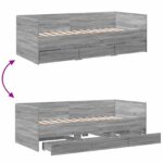 vidaXL Rám postele so skladom Sivý Sonoma 80 x 200 cm Kompozitné drevo – Obrázok 8