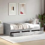 vidaXL Rám postele so skladom Betónovo sivá 80 x 200 cm
