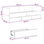 vidaXL Rám postele so skladom Betónovo sivá 80 x 200 cm – Obrázok 10