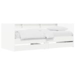 vidaXL Rám postele so skladom Biela 80 x 200 cm Kompozitné drevo