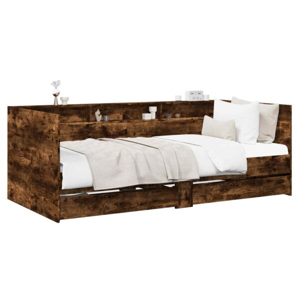 vidaXL Rám postele so skladom Dymový dub 80 x 200 cm Kompozitné drevo – Obrázok 2