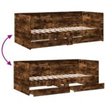 vidaXL Rám postele so skladom Dymový dub 80 x 200 cm Kompozitné drevo – Obrázok 8