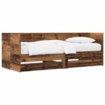 vidaXL Rám postele so skladom Staré drevo 80 x 200 cm Kompozitné drevo