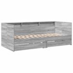 vidaXL Rám postele so skladom Sivý Sonoma 80 x 200 cm Kompozitné drevo – Obrázok 3