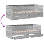 vidaXL Rám postele so skladom Sivý Sonoma 80 x 200 cm Kompozitné drevo – Obrázok 8