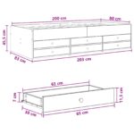 vidaXL Rám postele so skladom Dymový dub 80 x 200 cm Kompozitné drevo – Obrázok 10