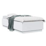 vidaXL Rám postele Biela 80 x 200 cm Kompozitné drevo – Obrázok 2