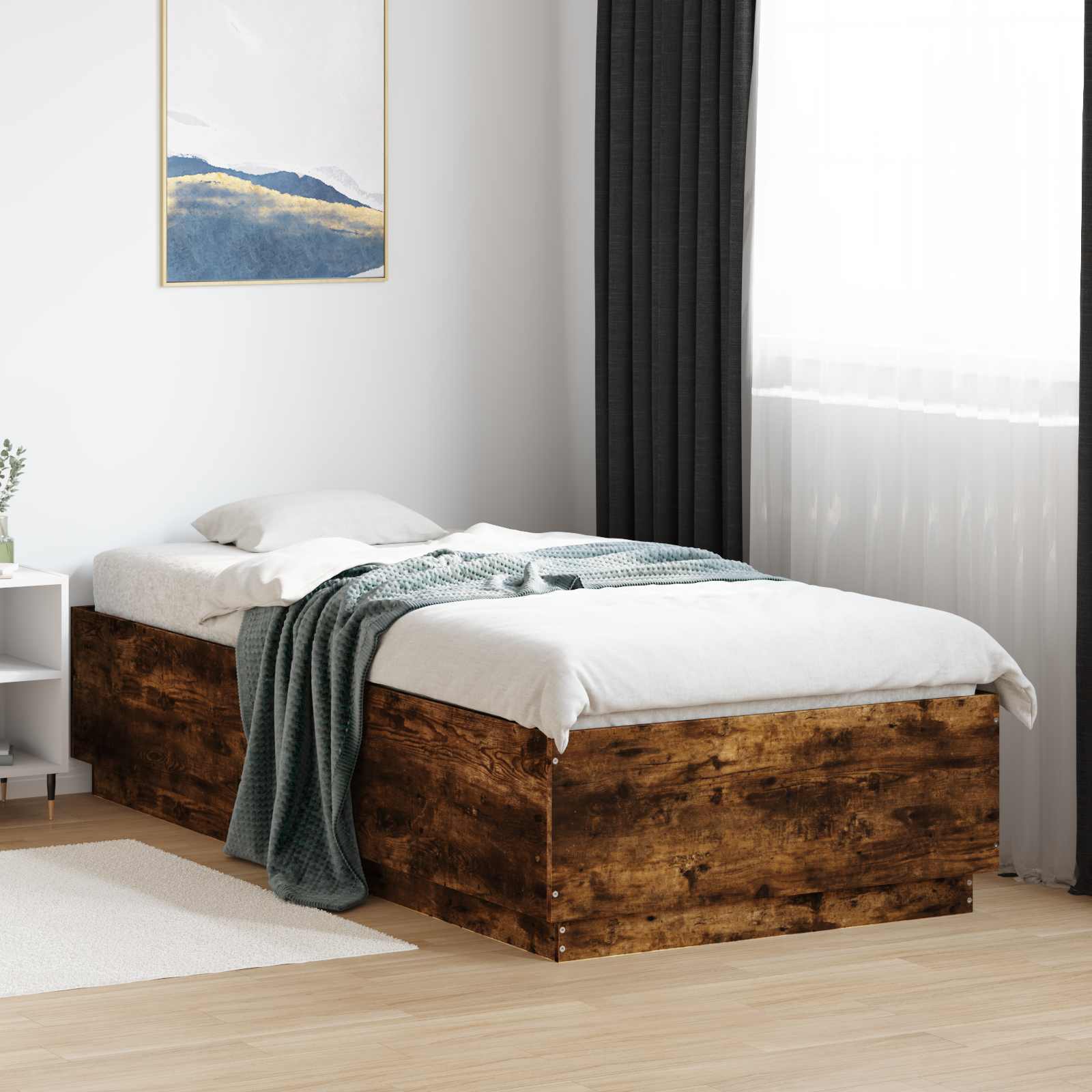 3429655_1.jpg vidaXL Rám postele Dymový dub 80 x 200 cm Kompozitné drevo – Obrázok 1