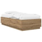 vidaXL Rám postele Dub artisan 80 x 200 cm Kompozitné drevo – Obrázok 2