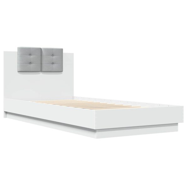 vidaXL Posteľový rám s LED Biela 80 x 200 cm Kompozitné drevo – Obrázok 4