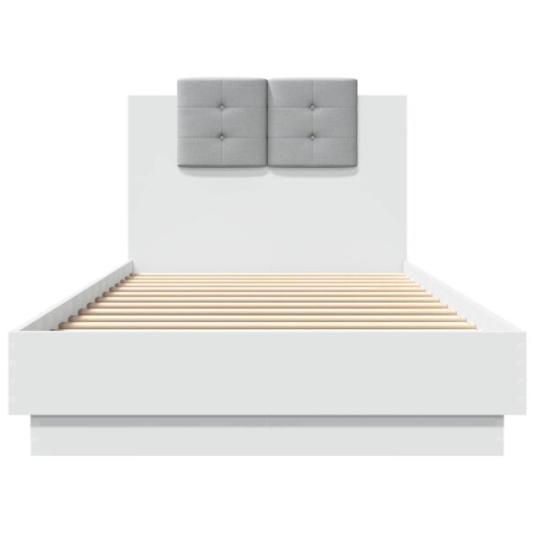 vidaXL Posteľový rám s LED Biela 80 x 200 cm Kompozitné drevo – Obrázok 5