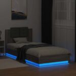 vidaXL Posteľový rám s LED Sivý Sonoma 80 x 200 cm Kompozitné drevo – Obrázok 3