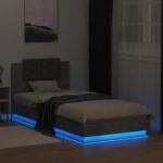 vidaXL Posteľový rám s LED Betónovo sivá 80 x 200 cm Kompozitné drevo – Obrázok 3