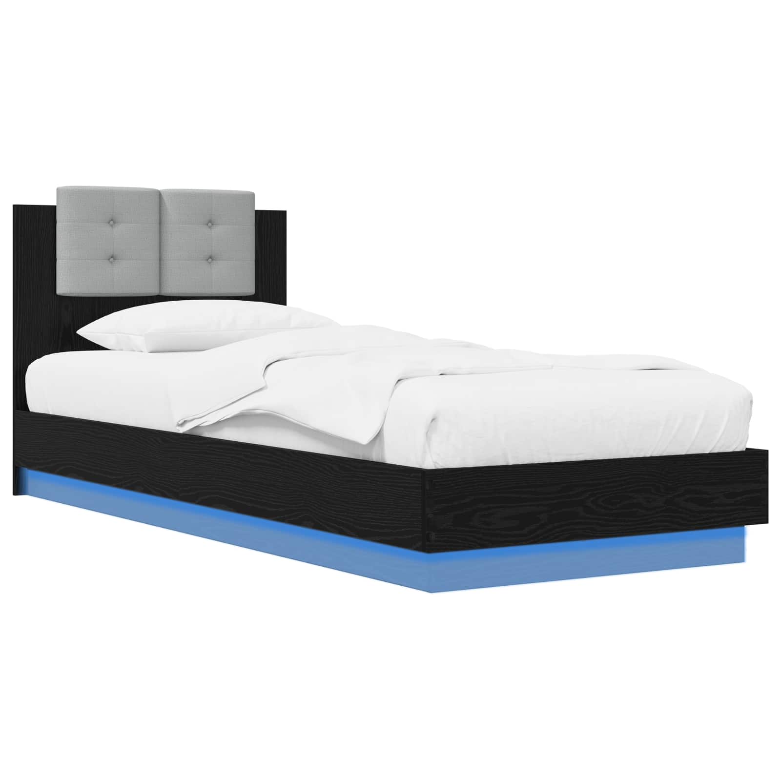 3429667_1.jpg vidaXL Posteľový rám s LED Čierny dub 80 x 200 cm Kompozitné drevo – Obrázok 1