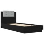 vidaXL Posteľový rám s LED Čierny dub 80 x 200 cm Kompozitné drevo – Obrázok 2