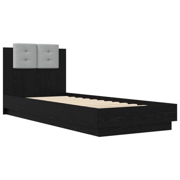 vidaXL Posteľový rám s LED Čierny dub 80 x 200 cm Kompozitné drevo – Obrázok 2
