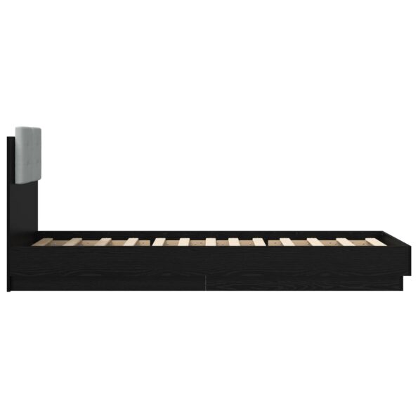 vidaXL Posteľový rám s LED Čierny dub 80 x 200 cm Kompozitné drevo – Obrázok 4