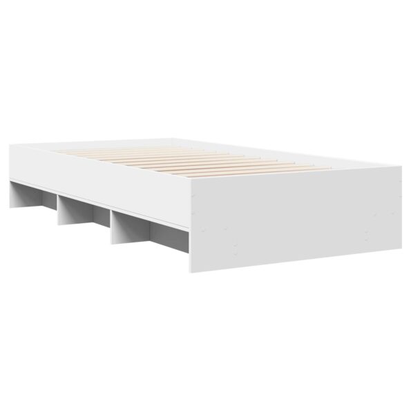 vidaXL Rám postele s poličkou Biela 80 x 200 cm Kompozitné drevo – Obrázok 3