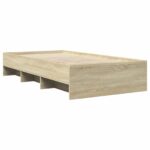 vidaXL Rám postele s poličkou Dub sonoma 80 x 200 cm Kompozitné drevo – Obrázok 3