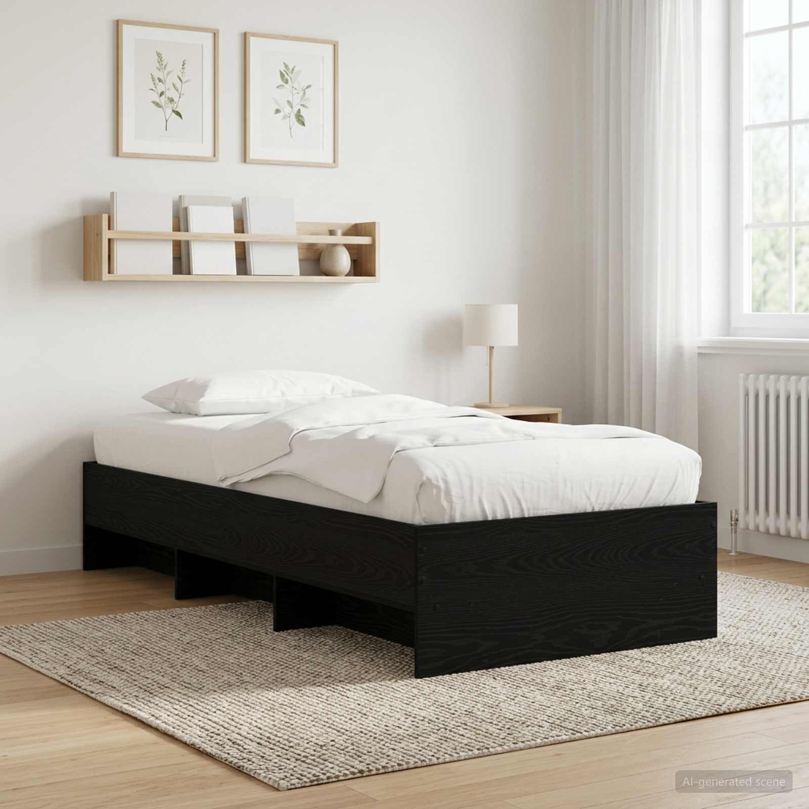 3429675_1.jpg vidaXL Rám postele s poličkou Čierny dub 80 x 200 cm Kompozitné drevo – Obrázok 1