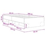 vidaXL Rám postele s poličkou Čierny dub 80 x 200 cm Kompozitné drevo – Obrázok 9