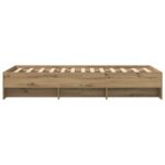 vidaXL Rám postele s poličkou Dub artisan 80 x 200 cm Kompozitné drevo – Obrázok 5