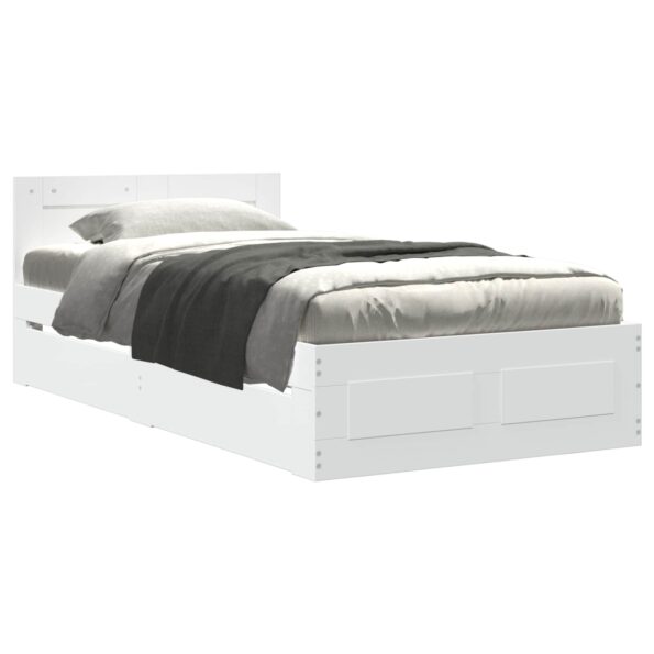 vidaXL Rám postele s čelom Biela 80 x 200 cm Kompozitné drevo – Obrázok 2