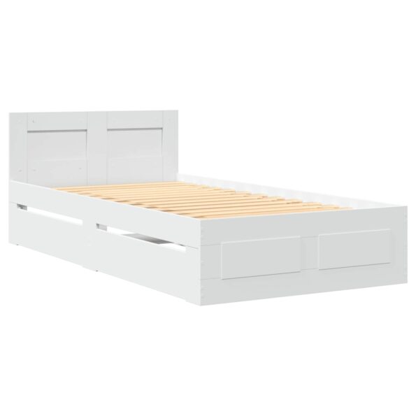 vidaXL Rám postele s čelom Biela 80 x 200 cm Kompozitné drevo – Obrázok 3
