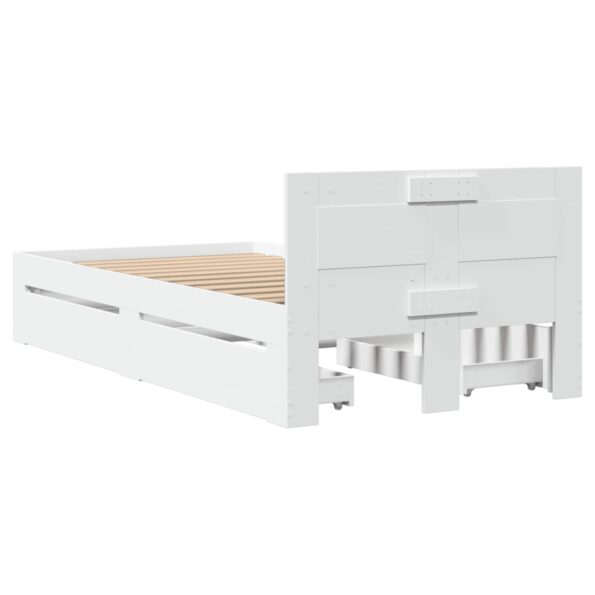 vidaXL Rám postele s čelom Biela 80 x 200 cm Kompozitné drevo – Obrázok 7